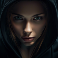 high angle photo of a gorgeous young woman in the style of stefan kostic, realistic skin texture, black hoodie, 1 / 2 body crop, 8 5 mm art lens, f 1. 2, sharp focus, 8 k high definition, insanely detailed, intricate, elegant, art by stanley lau and artgerm